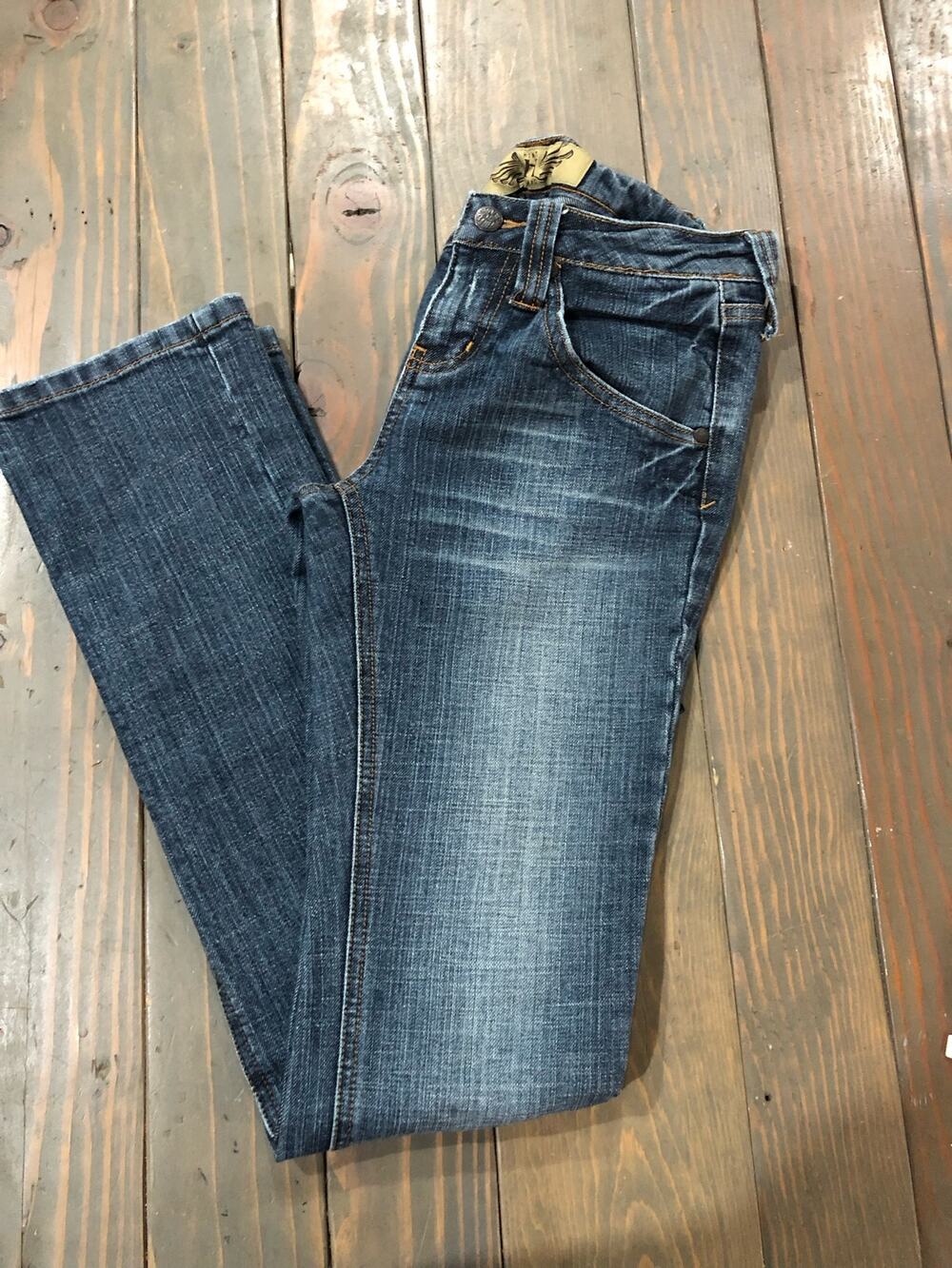 Hint straight leg faded jeans women's size 5 wide belt loop